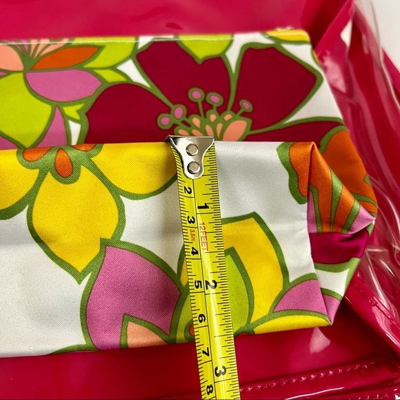 Clinique Small Pink Clear Tote Bag & Small Floral Zipper Pouch Bundle - Picture 5 of 16